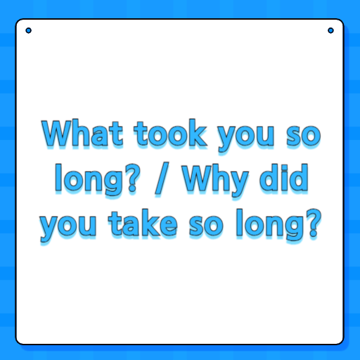 What took you so long? / Why did you take so long?