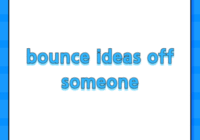 bounce ideas off someone