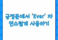 긍정문에서 'Ever' 자연스럽게 사용하기