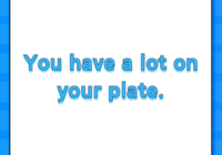 You have a lot on your plate.