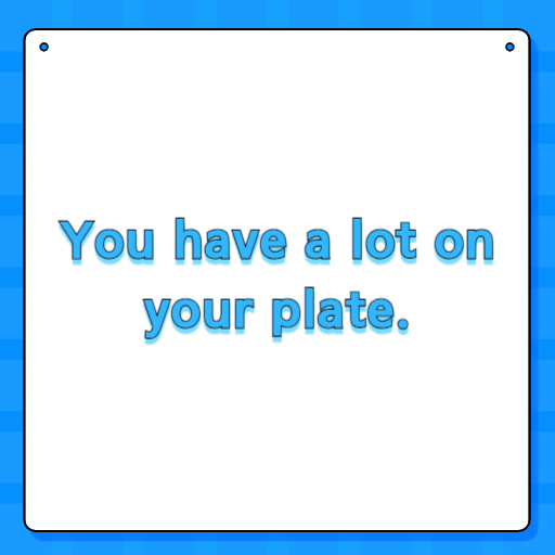 You have a lot on your plate.