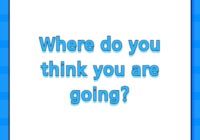 Where do you think you are going?