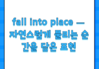 fall into place — 자연스럽게 풀리는 순간을 담은 표현