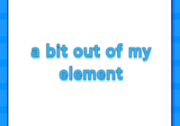 a bit out of my element