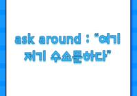 ask around : “여기저기 수소문하다”