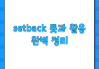 setback 뜻과 활용 완벽 정리