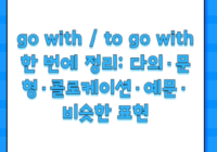 go with / to go with 한 번에 정리: 다의·문형·콜로케이션·예문·비슷한 표현