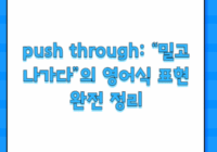 push through: “밀고 나가다”의 영어식 표현 완전 정리