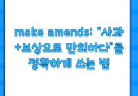 make amends: “사과+보상으로 만회하다”를 정확하게 쓰는 법