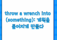 throw a wrench into (something): 계획을 틀어지게 만들다