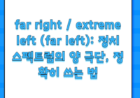far right / extreme left (far left): 정치 스펙트럼의 양 극단, 정확히 쓰는 법