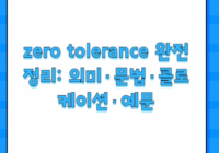 zero tolerance 완전 정리: 의미·문법·콜로케이션·예문