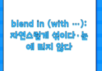 blend in (with …): 자연스럽게 섞이다·눈에 띄지 않다