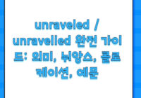 unraveled / unravelled 완전 가이드: 의미, 뉘앙스, 콜로케이션, 예문