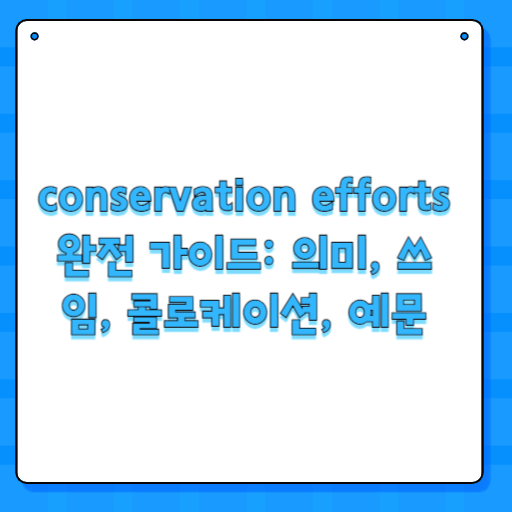 conservation efforts 완전 가이드: 의미, 쓰임, 콜로케이션, 예문