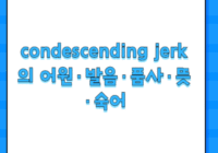 condescending jerk의 어원·발음·품사·뜻·숙어