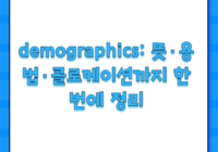 demographics: 뜻·용법·콜로케이션까지 한 번에 정리