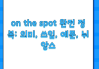 on the spot 완전 정복: 의미, 쓰임, 예문, 뉘앙스