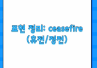 표현 정리: ceasefire (휴전/정전)