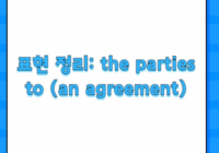 표현 정리: the parties to (an agreement)