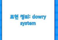 표현 정리: dowry system
