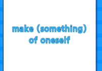 make (something) of oneself