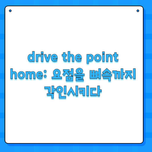drive the point home: 요점을 뼈속까지 각인시키다