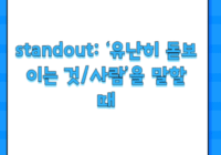 standout: ‘유난히 돋보이는 것/사람’을 말할 때