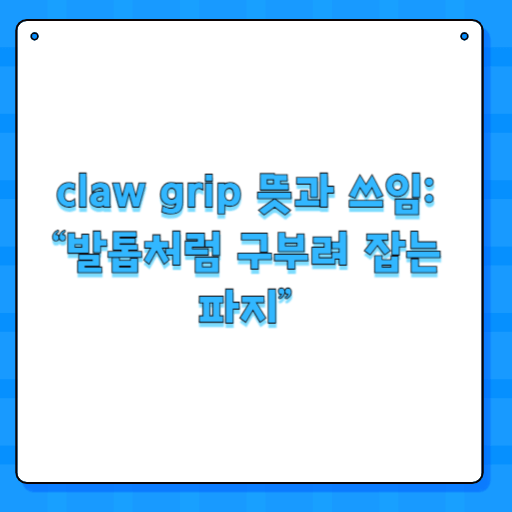 claw grip 뜻과 쓰임: “발톱처럼 구부려 잡는 파지”