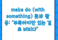 make do (with something) 뜻과 활용: “부족하지만 있는 걸로 버티다”