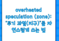 overheated speculation (zone): “투기 과열(지구)”를 자연스럽게 쓰는 법