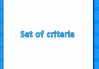 Set of criteria
