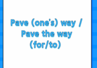 Pave (one’s) way / Pave the way (for/to)