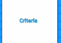 Criteria