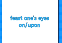 feast one’s eyes on/upon