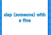 slap (someone) with a fine