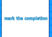 mark the completion