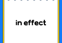 in effect