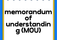memorandum of understanding (MOU)
