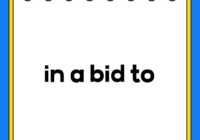 in a bid to