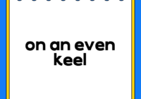 on an even keel
